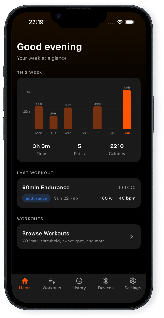 OpenCycling home screen